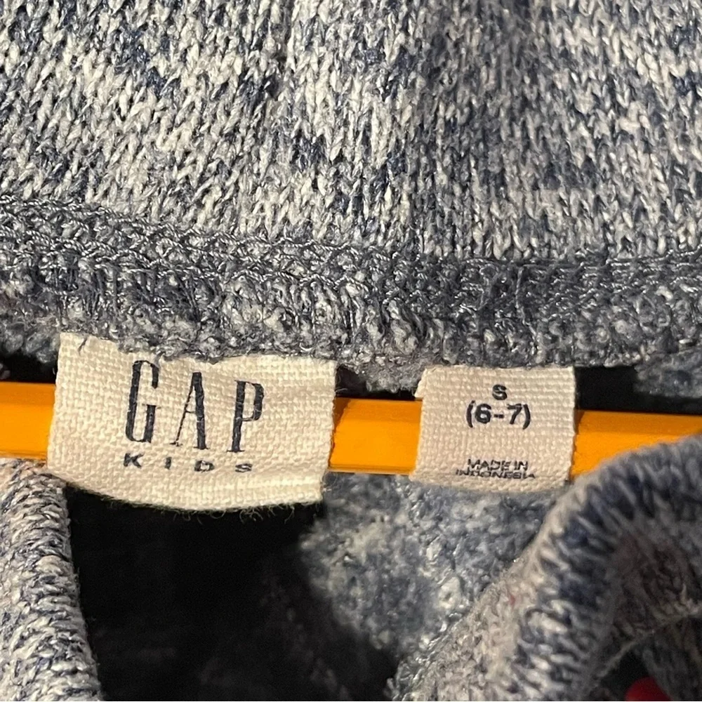 Gap (Unisex) Black Houndstooth Casual Pants size: 6-7 Years Blue and Silver